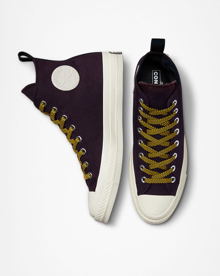 Men's Converse Chuck 70 Counter Climate GORE-TEX High Top Shoes Black Pink / Yellow | AU 4E960G